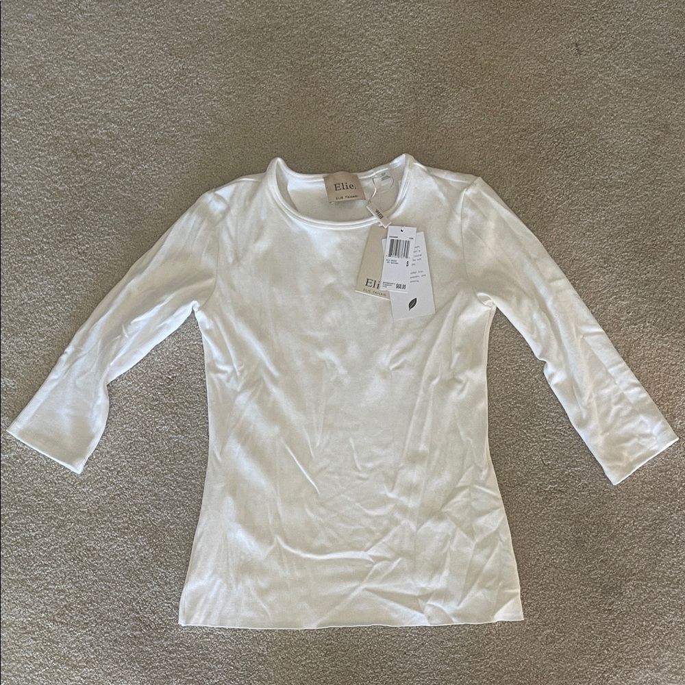 Elle Women's Classic Off White Long Sleeve Top